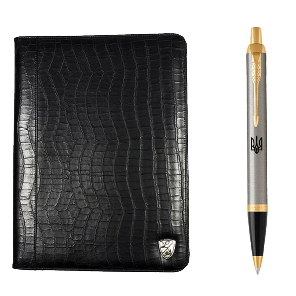 Комплект кулькова ручка Parker IM 17 Brushed Metal та тека шкіряна Tonino Lamborghini 47324735 (155714)