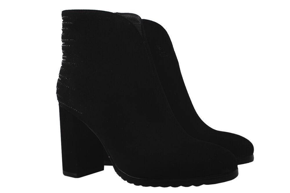 Ботинки Polann на каблуке женские из замши р. 33 Черный (119-9ZHC)