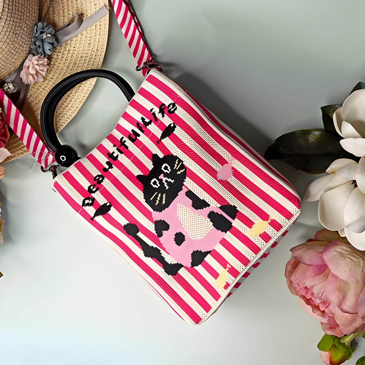 Мини-сумка текстильная Малиновый (25-552) - фото 2 Мини-сумка текстильная Малиновый (25-552) - фото 2