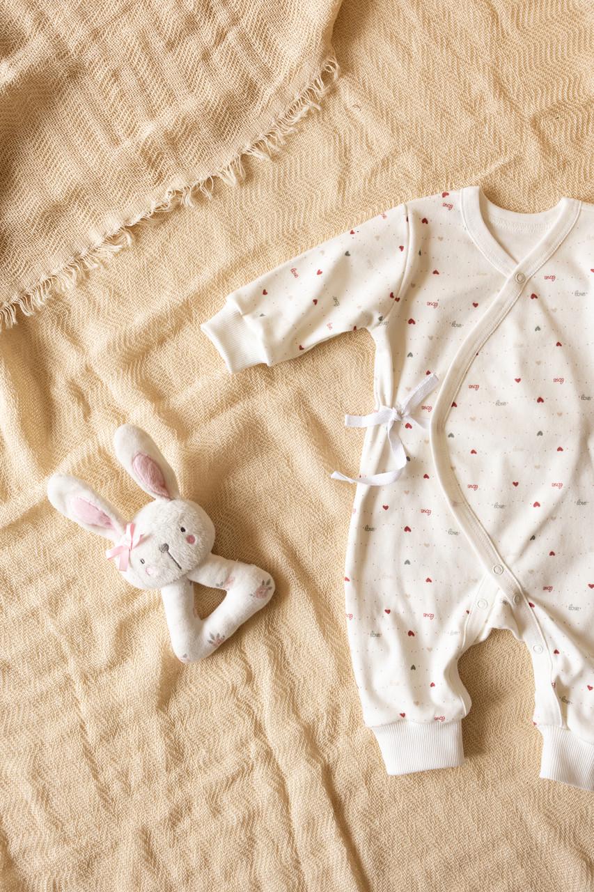 Комплект одягу ромпер кімоно/шапочка  Сердечка 56 см (2702864005) - фото 2