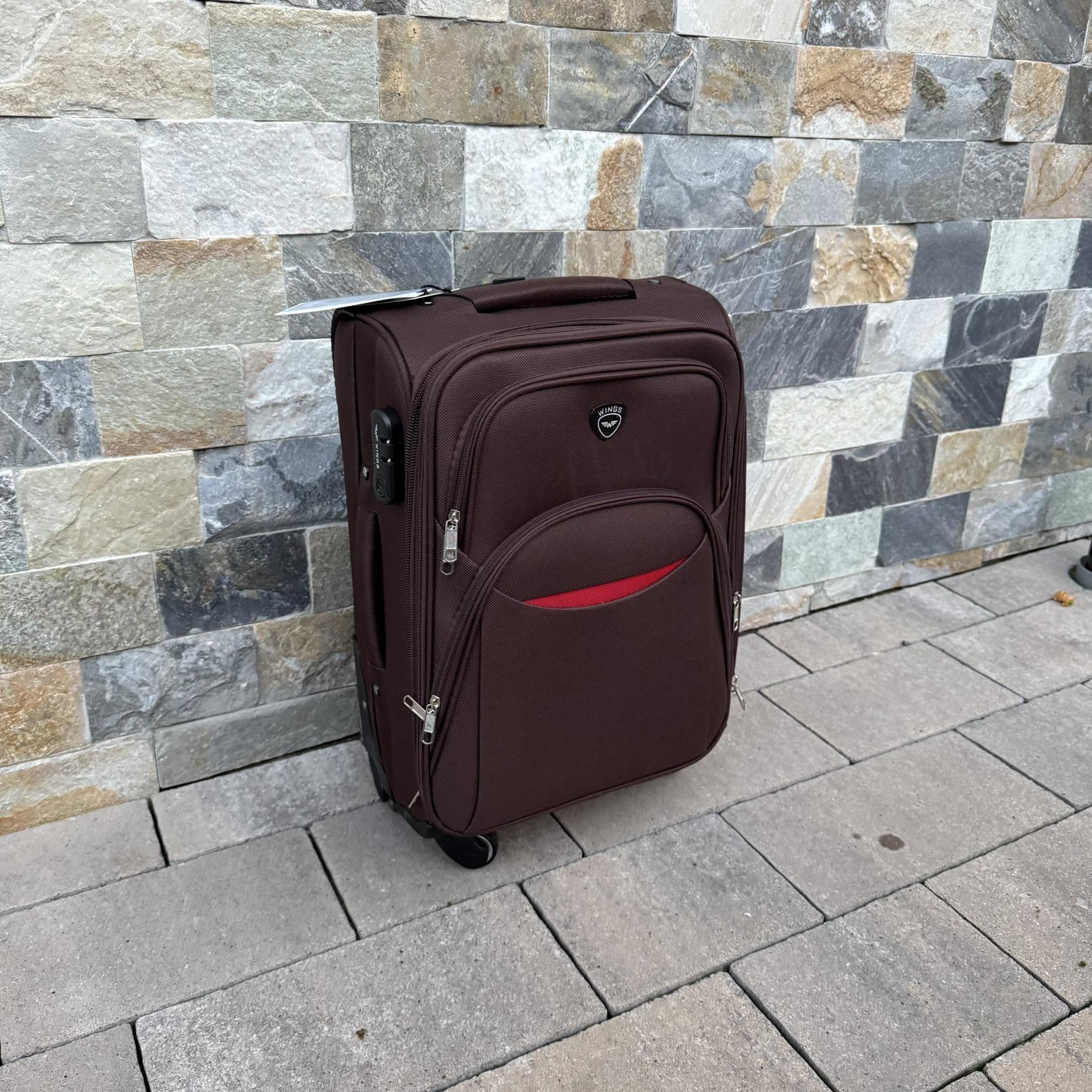 Валіза тканинна на 4 колесах Wings 1708 S Коричневий (30485148) - фото 4