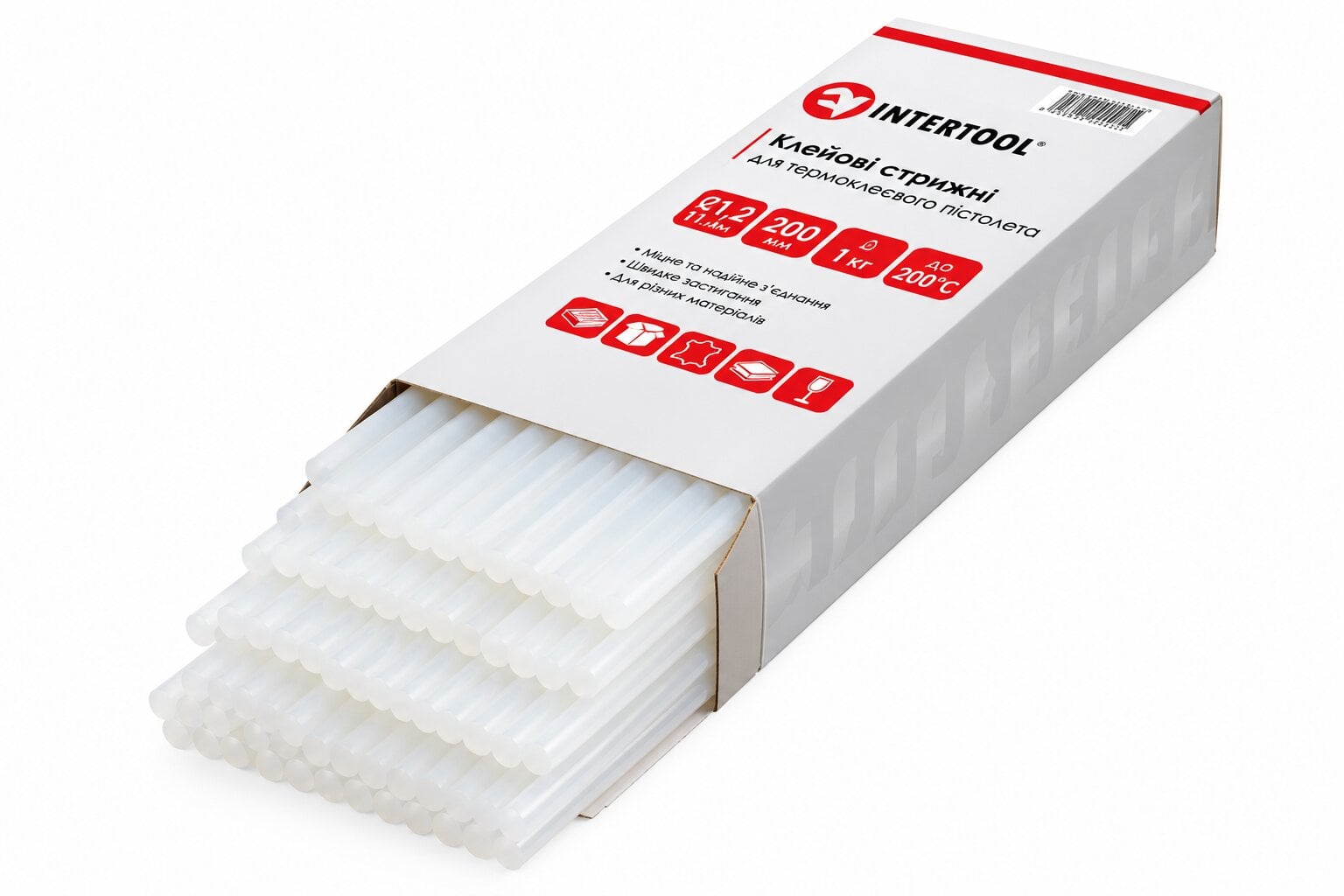 Клейові стрижні Intertool 11,2x300 мм 2 кг Прозорий (RT-1024)