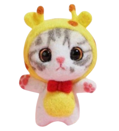 Набор для валяния Кот Оленя подставка на пружине/инструменты/брелок (3141)