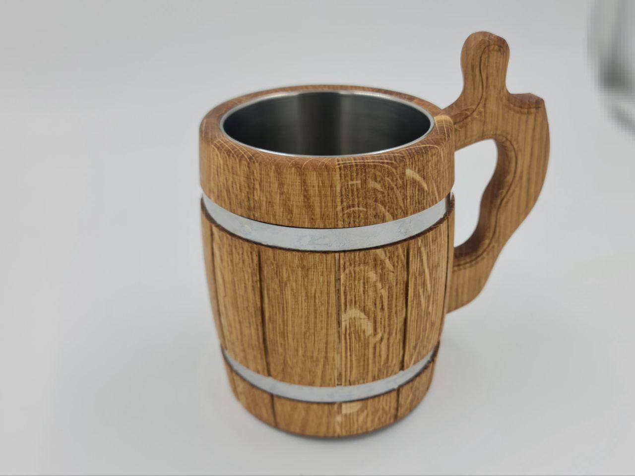 Кружка для пива из натурального дерева 0,5 л Коричневый (28410019) - фото 3 Кружка для пива из натурального дерева 0,5 л Коричневый (28410019) - фото 3