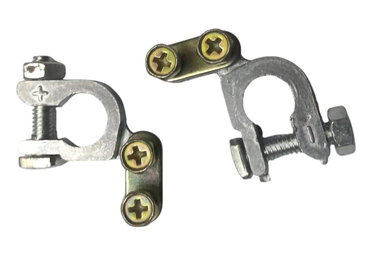 Клеми акумуляторні автомобільні плюс і мінус Срібний (Е051633)