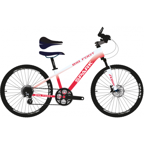Велосипед Spark BIG FOOT колеса 26" алюминиевая рама 18" Красный с белым (000203647)