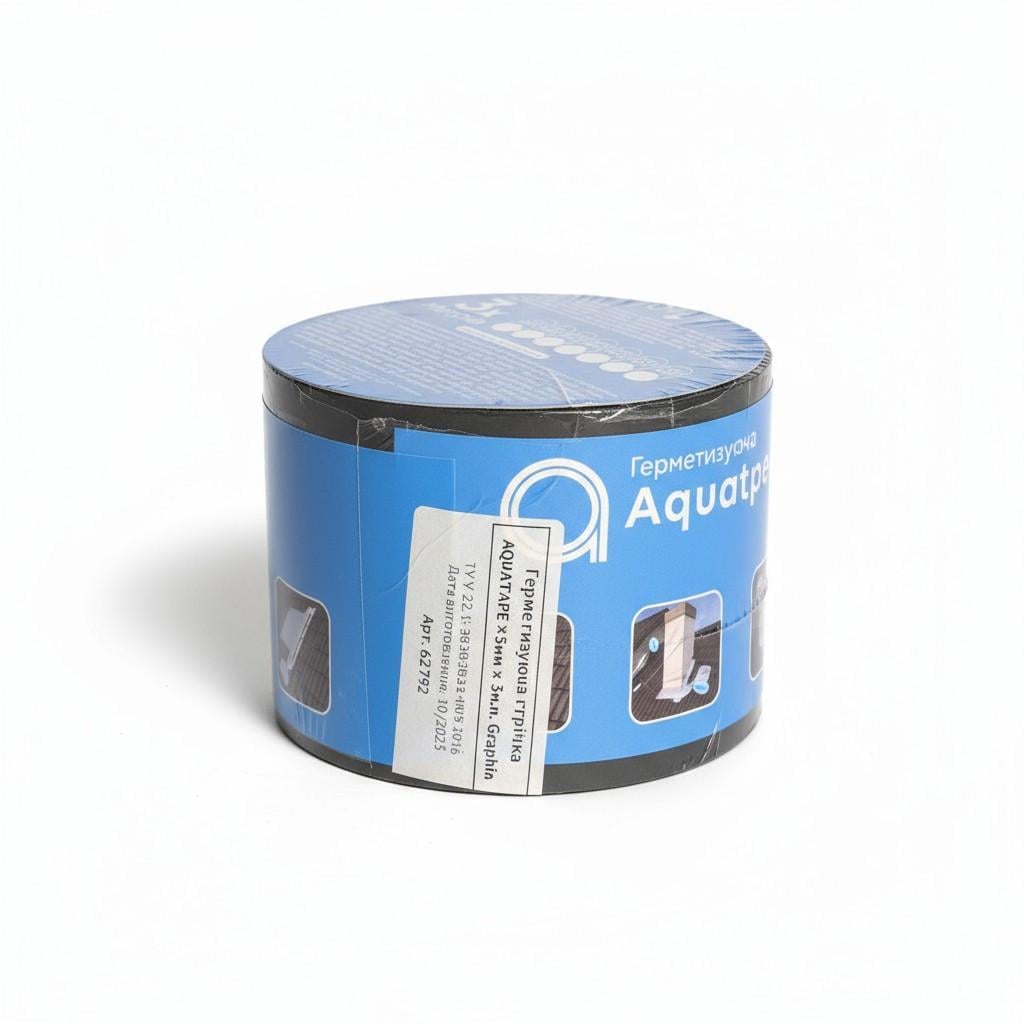 Лента битумная AQUATAPE Alu герметизирующая 75 мм х 3 м Графит (62792)
