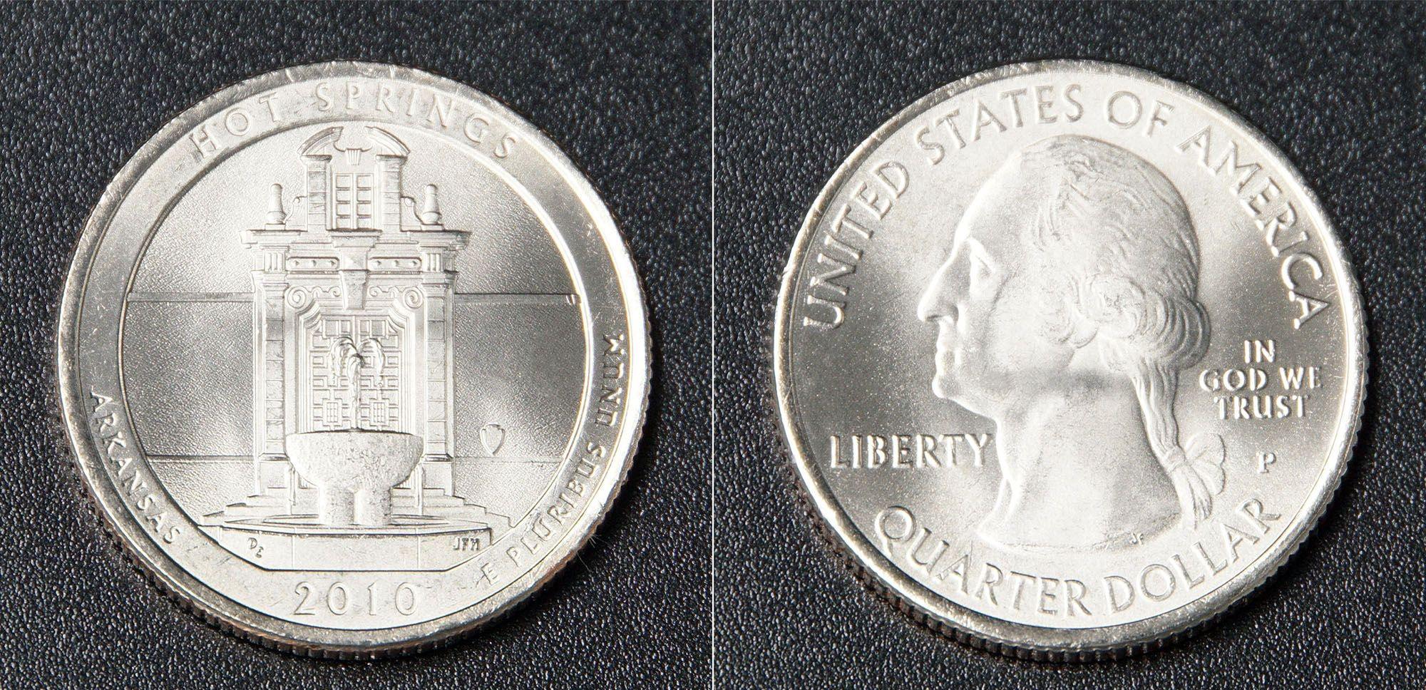 Коллекционная монета США 2010 25 центов Хот Спрингс национальные парки UNC Коллекционная монета США 2010 25 центов Хот Спрингс национальные парки UNC