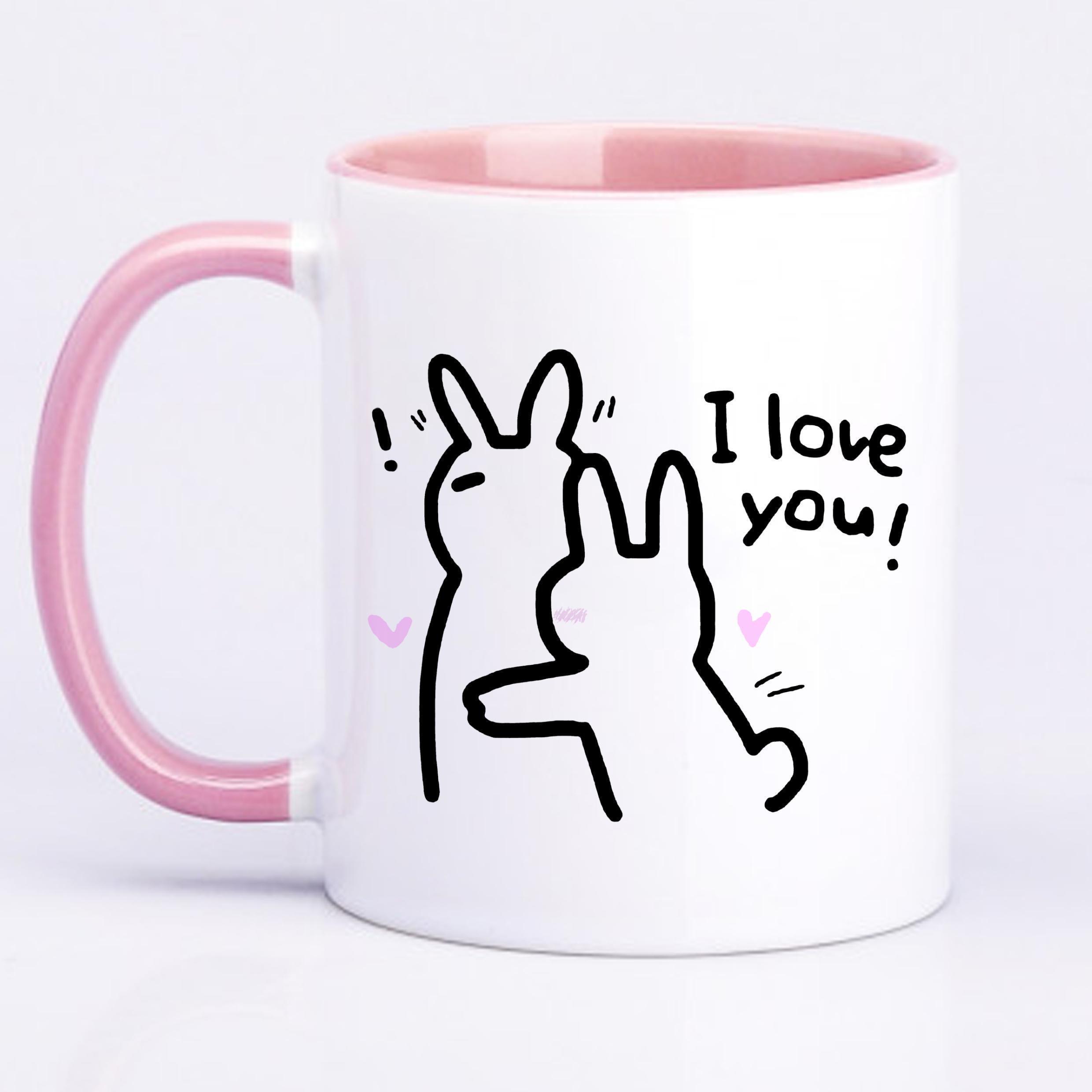 Чашка с принтом " I love you" 330 мл Розовый (18729)
