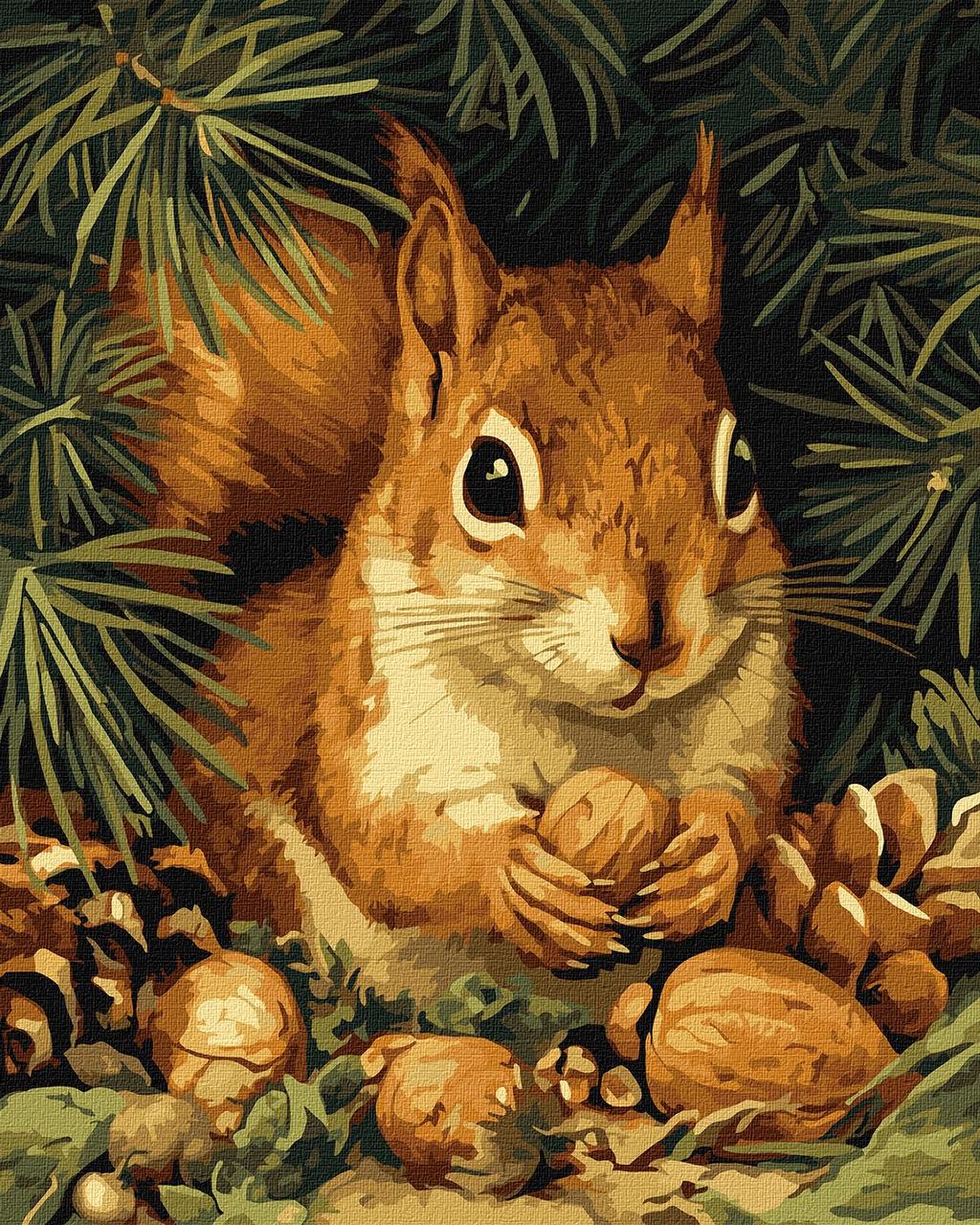 Картина по номерам Ideyka Белочка и орешки 40х50 см (2847123799)