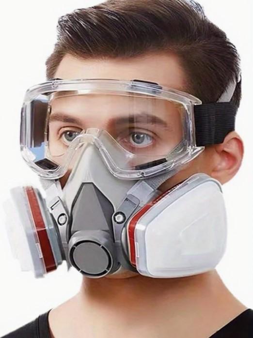 Полумаска респиратор 6200 с фильтрами 6051 с панорамными очками (1701) Полумаска респиратор 6200 с фильтрами 6051 с панорамными очками (1701)