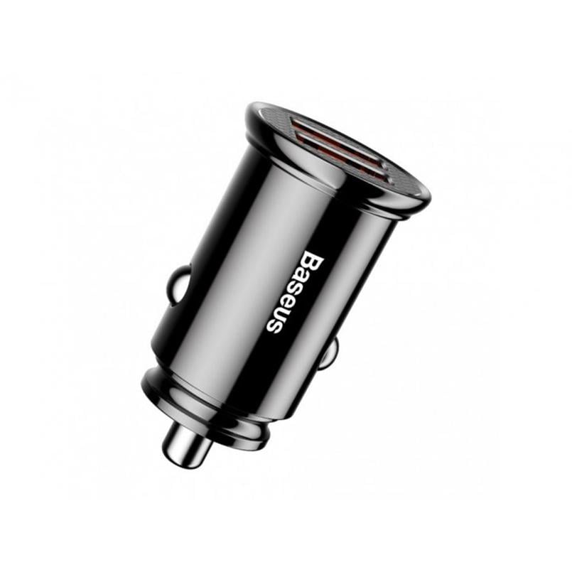 Зарядное устройство автомобильное BASEUS Circular Plastic QC 3.0 30 W 2USB Черный (21746)