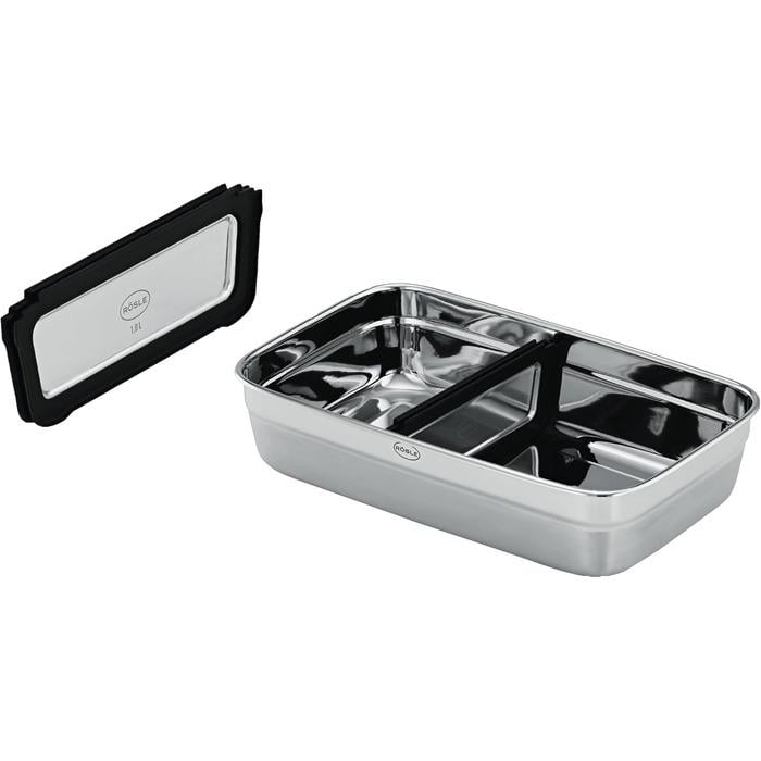 Контейнер для зберігання ROSLE FLEXX 2GO прямокутний із розділювачем та бамбуковою кришкою 1 л (2676403)