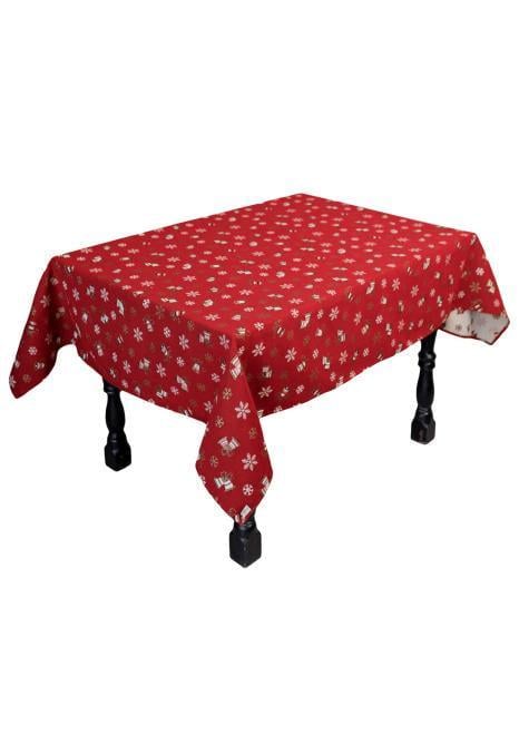 Скатерть жаккардовая с люрексом Прованс Колокольчики 136х180 см Красный (36860)