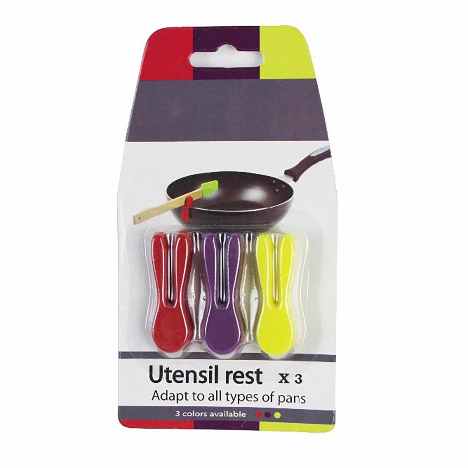 Набор из 3 силиконовых подставок для чайной ложки/пакетика чая/крышки кастрюли (86717)