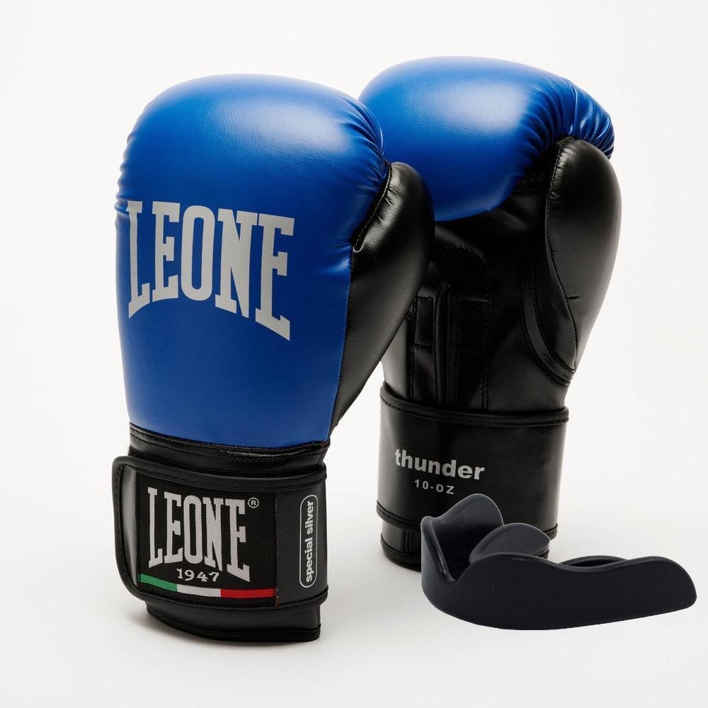 Боксерские перчатки Leone GN383 THUNDER 8 унций с капой Blue (3019820430) Боксерские перчатки Leone GN383 THUNDER 8 унций с капой Blue (3019820430)