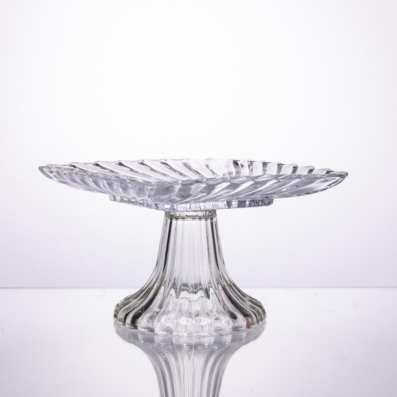 Тортовщица стеклянная квадратная на ножке 16х16 см Прозрачный (64486-15) - фото 2