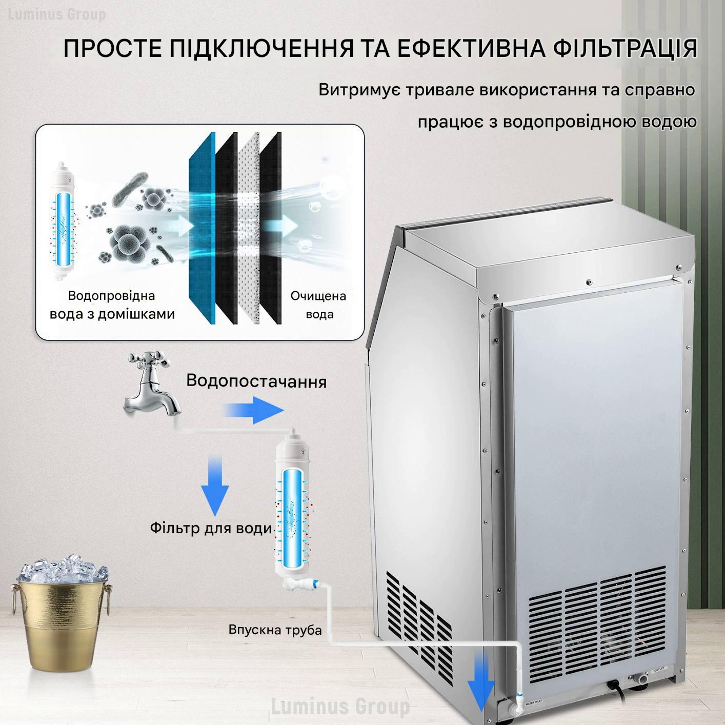 Льодогенератор автоматичний Vevor нержавіюча сталь 45 кг/24 год (63894069) - фото 5 Льодогенератор автоматичний Vevor нержавіюча сталь 45 кг/24 год (63894069) - фото 5