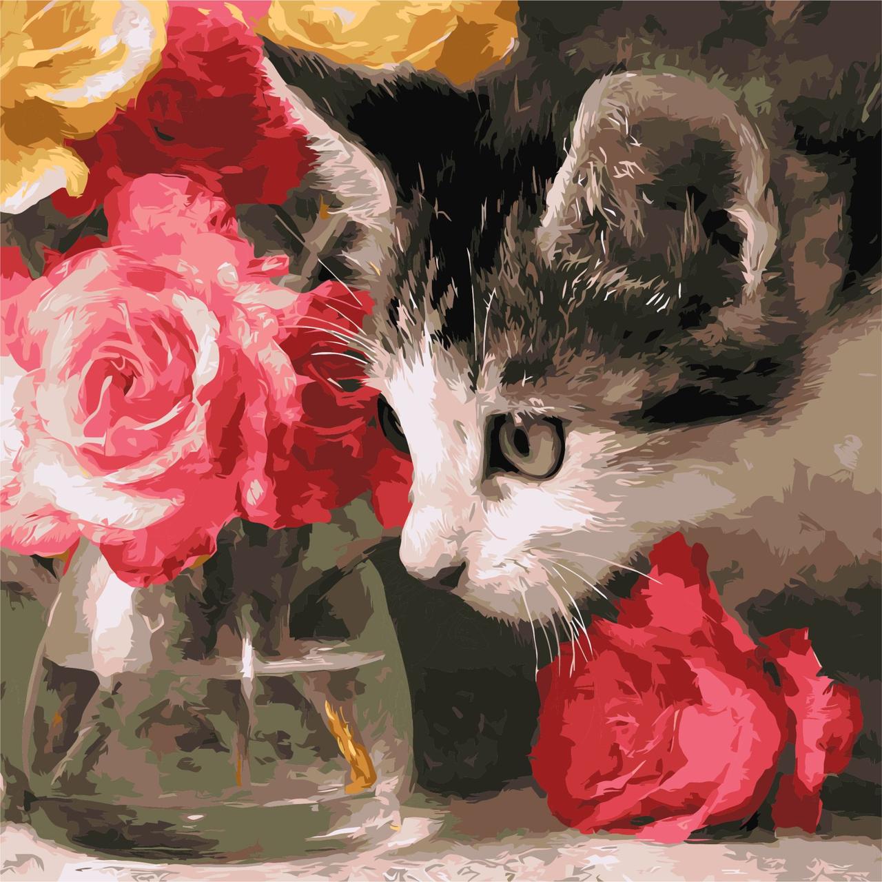 Картина по номерам Ideyka Пушистый исследователь 40х40 см (2824810082)