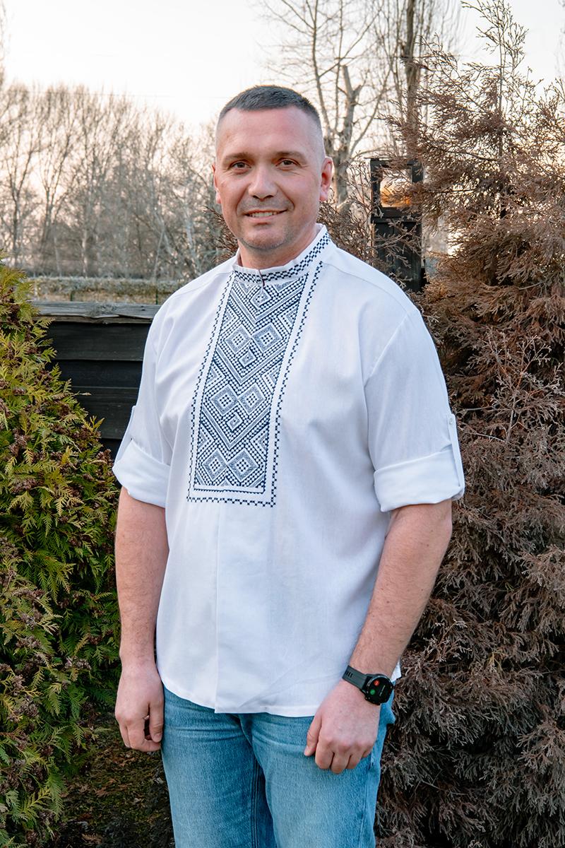Вышиванка мужская из натуральной ткани на кнопках L (1830342226) - фото 7