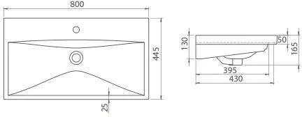 Умывальник CeraStyle Elite 80 см (032200u) - фото 2 Умывальник CeraStyle Elite 80 см (032200u) - фото 2