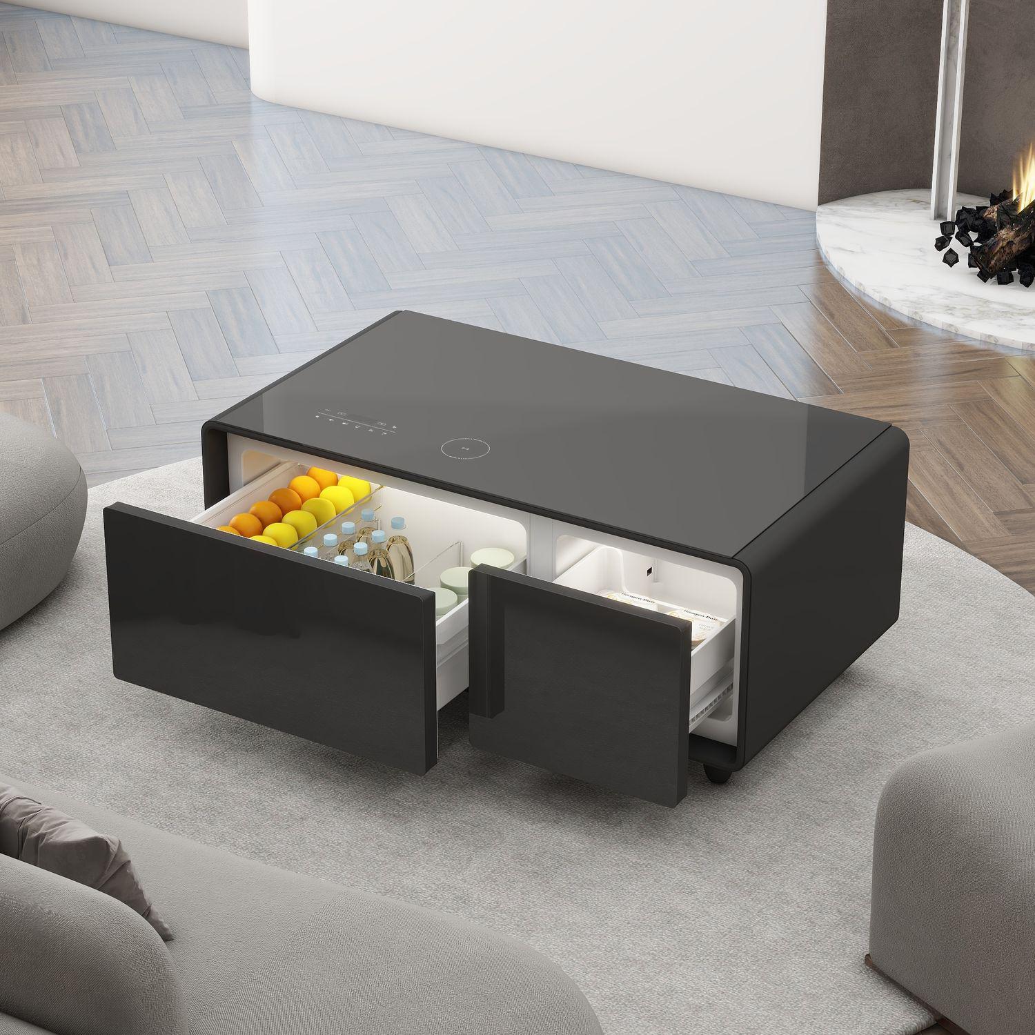 Журнальний стіл розумний з холодильником Primst TB90 93 л Чорний (TB90FVBL)