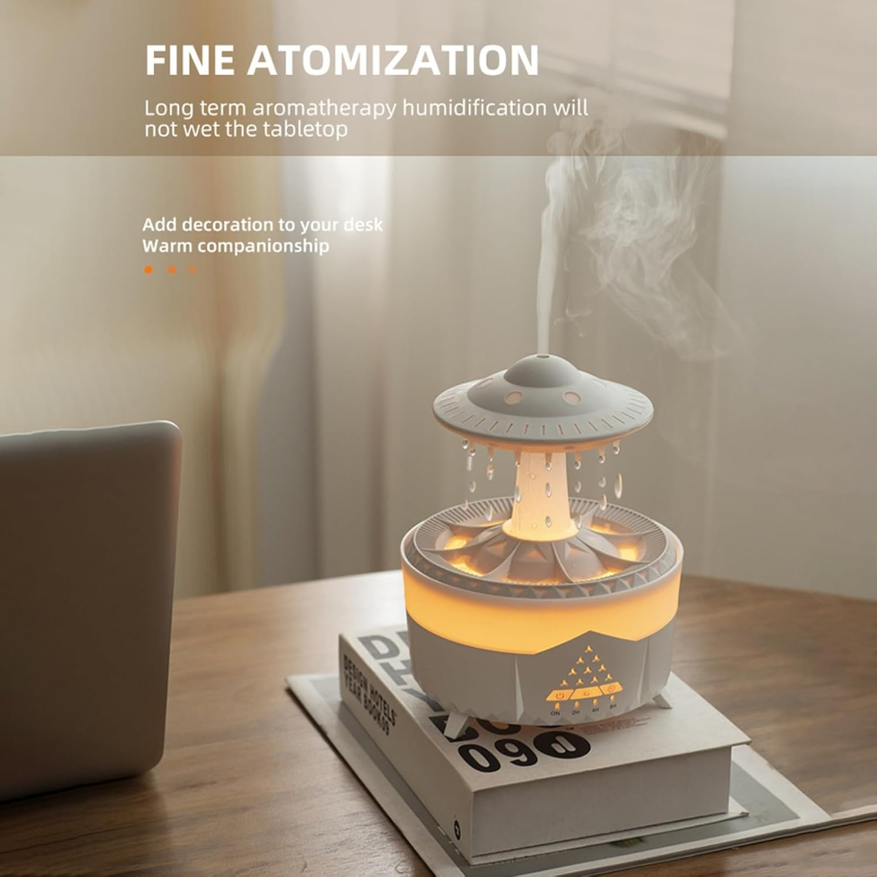 Увлажнитель воздуха ночник Гриб ультразвуковой с дождевой лампой 14,5х18,9 см (MA705) - фото 4