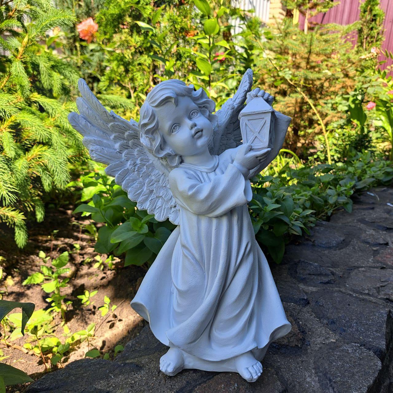 Садова фігура Ангел з ліхтариком 32 см (3363)