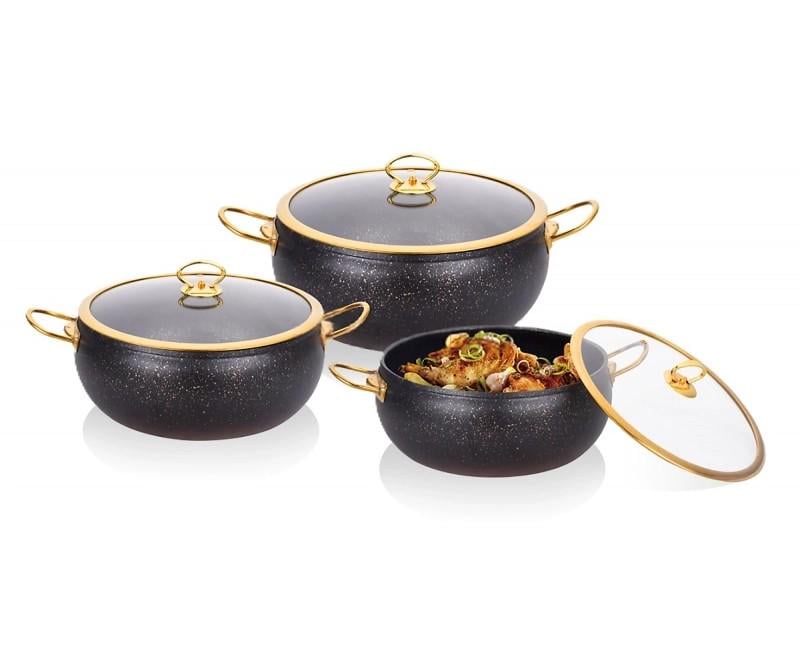 Набір посуду Edenberg EB-12922 з антипригарним мармуровим покриттям та турбо індукційним дном 6 пр. (27779434) Набір посуду Edenberg EB-12922 з антипригарним мармуровим покриттям та турбо індукційним дном 6 пр. (27779434)