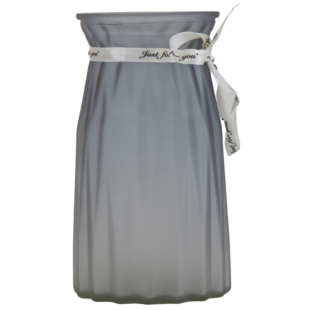 Ваза стеклянная Elisey Цветущий узор 20 см Серый (9049-003)