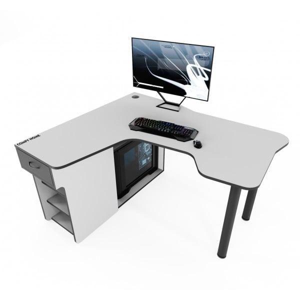 Компьютерный стол игровой Comfy Home Kano-2 Белый/Черный (6453790f7d6d512e913bb774)