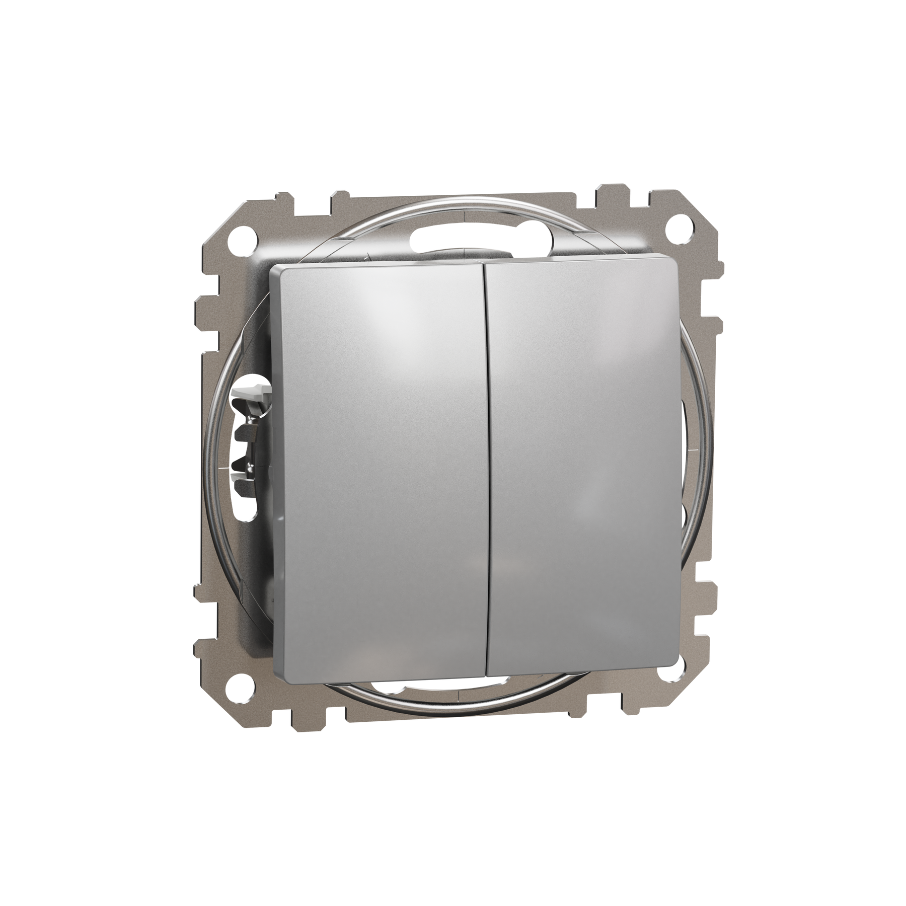 Выключатель двухклавишный Schneider Electric Sedna Design Алюминий (SDD113105) Выключатель двухклавишный Schneider Electric Sedna Design Алюминий (SDD113105)