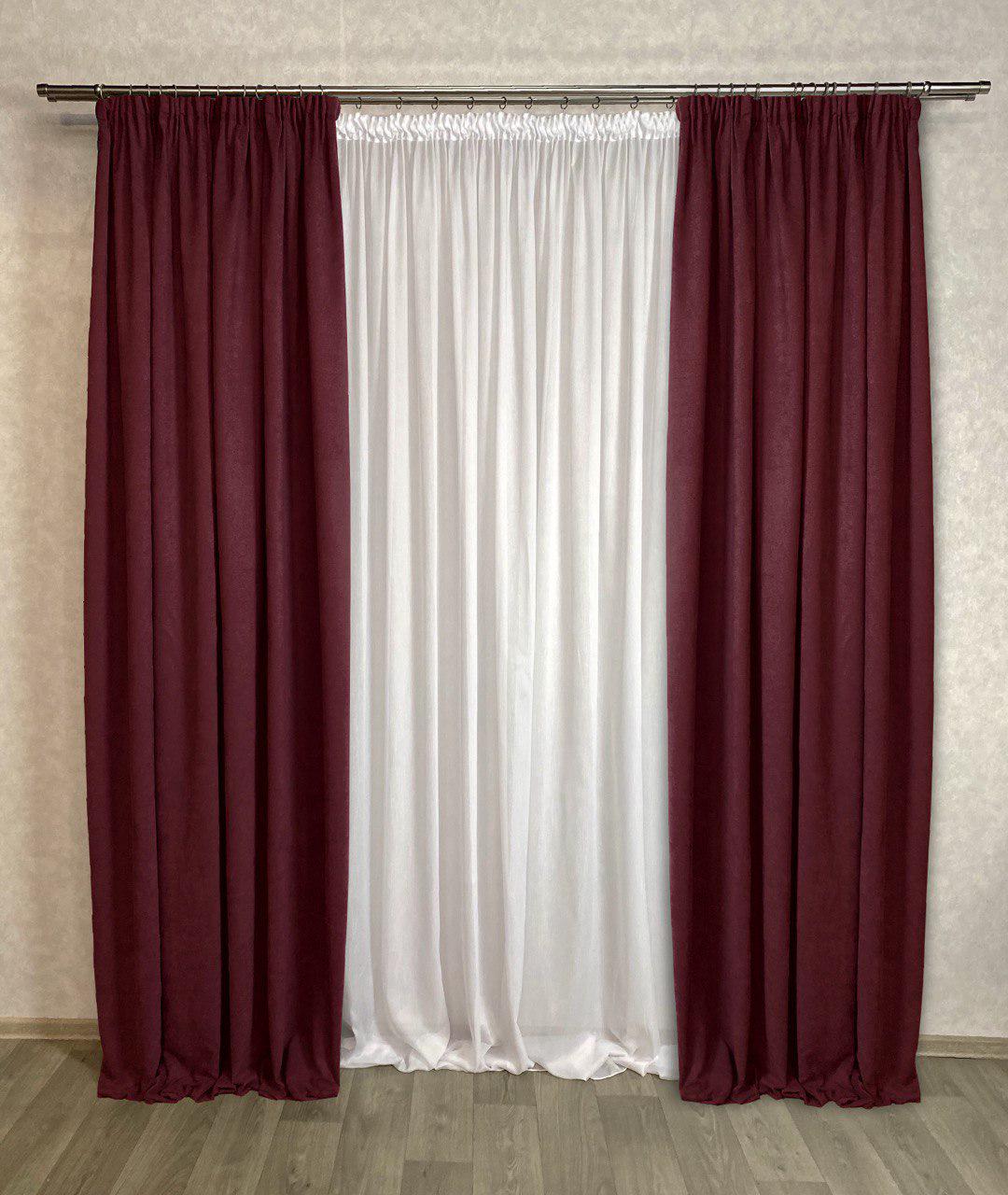 Комплект штор Diamond микровелюр 150х280 см 2 шт. Бордовый - фото 1 Комплект штор Diamond микровелюр 150х280 см 2 шт. Бордовый - фото 1