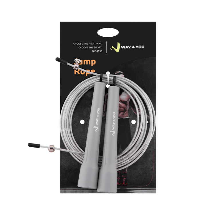 Скоростная скакалка Way4you Ultra Speed Cable Rope 2 Серый (w40035-gr) - фото 2