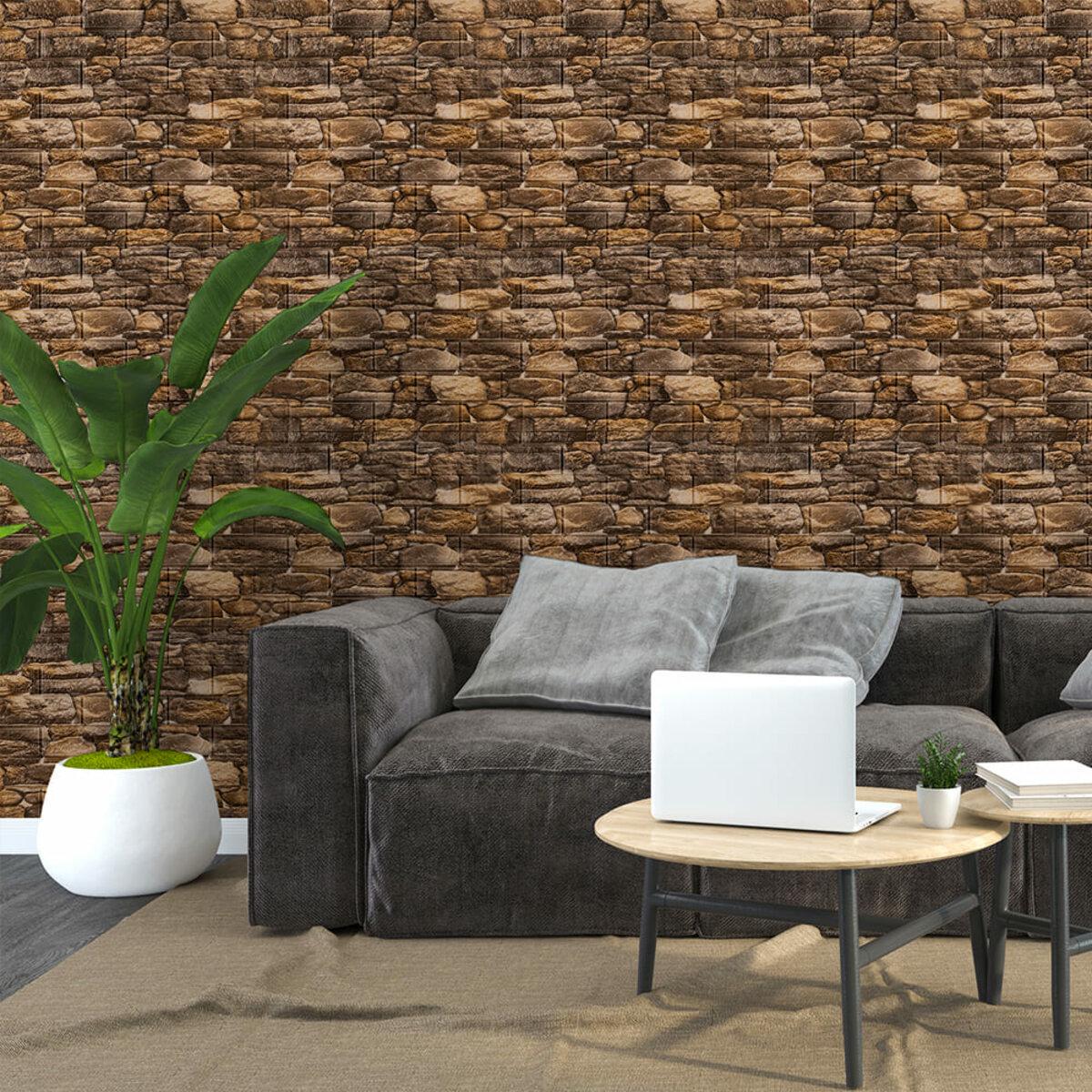 Панель самоклейна декоративна 3D під камінь 060M 700x770x5 мм матовий (SW-00000635) - фото 5