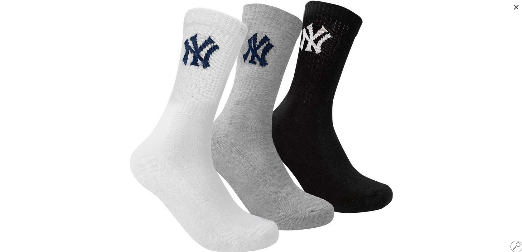 Шкарпетки New York Yankees Crew р. 42-45/45-46 3 шт. Black/White/Gray (15100002-1003)