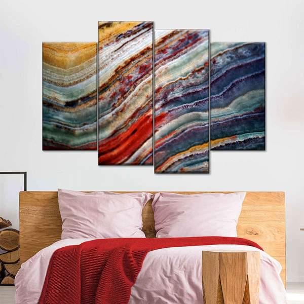 Модульная картина KIL Art Цветные пряди из четырех частей 129x90 см (M4_L_149)