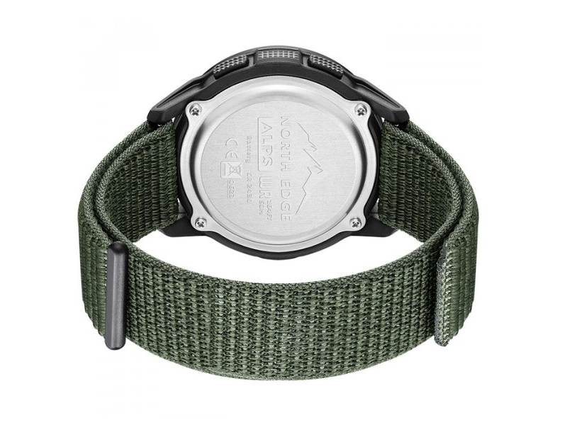 Часы водостойкие ударопрочные с компасом North Edge Alps 5 BAR Green - фото 2 Часы водостойкие ударопрочные с компасом North Edge Alps 5 BAR Green - фото 2