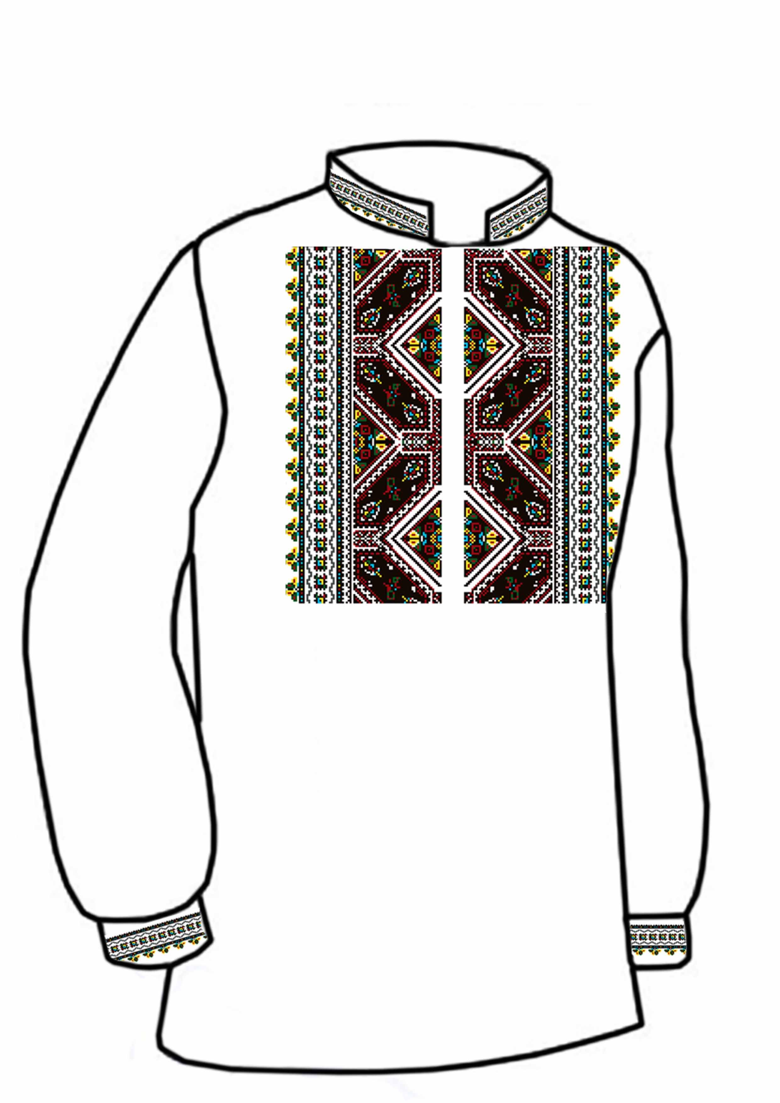 Заготовка для вишивки нитками або бісером сорочка СЧ-52 домоткане полотно Заготовка для вишивки нитками або бісером сорочка СЧ-52 домоткане полотно