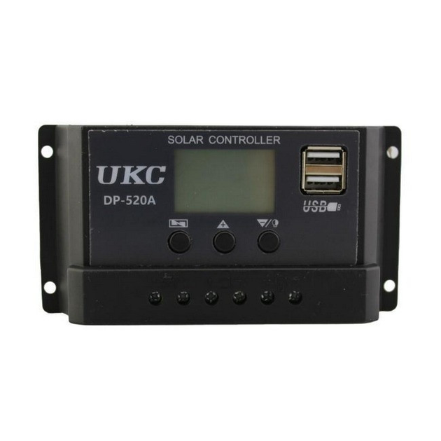 Контроллер заряда от солнечной батареи UKC DP-520A 20 A (U0000060302)