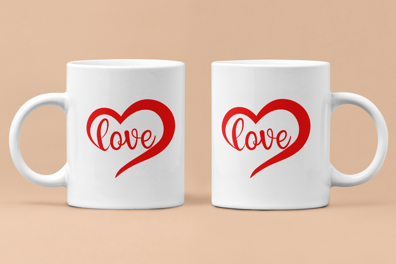 Чашки парні "Love" любов серце для закоханих 330 мл Білий (ВЛ28Ч) Чашки парні "Love" любов серце для закоханих 330 мл Білий (ВЛ28Ч)