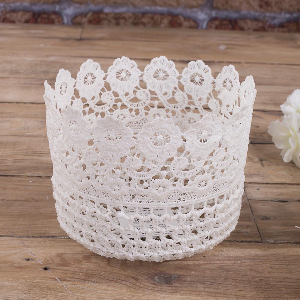 Кашпо для цветов флористическое ажурное макраме №2 Белый (1283-2)