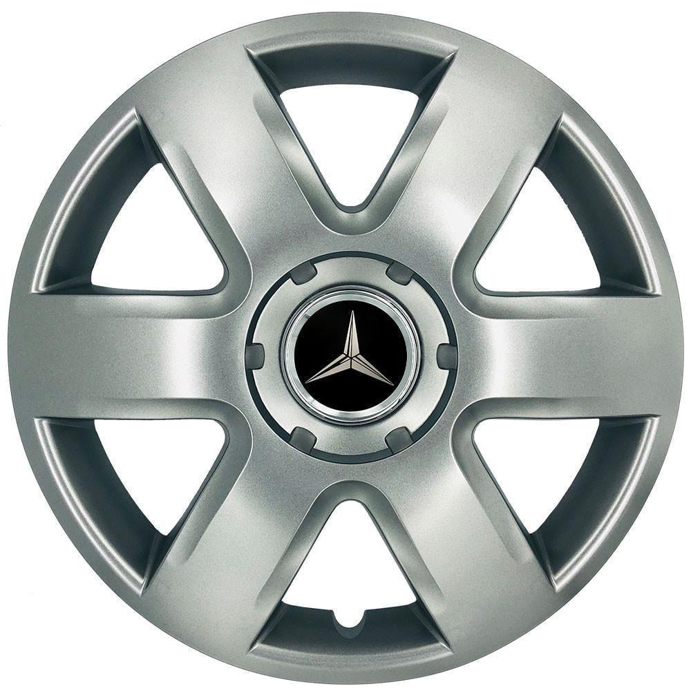 Колпаки SJS 337 з логотипом Mercedes-Benz R15 4 шт. Серебристый (2654558828)