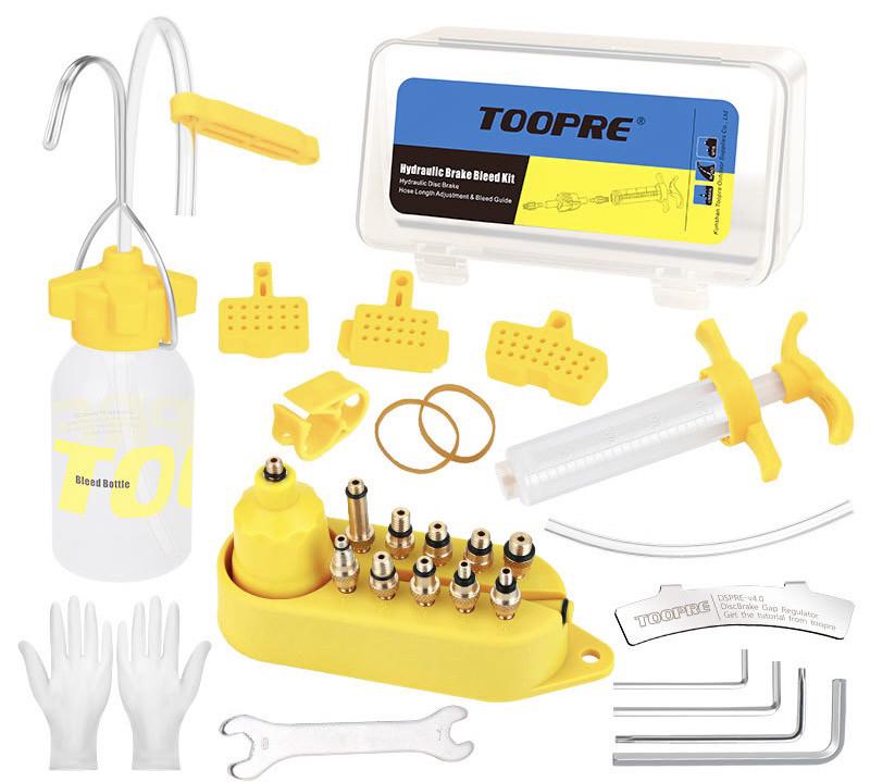 Комплект для прокачки гидравлических тормозов велосипеда TOOPRE с металлическими соединителями