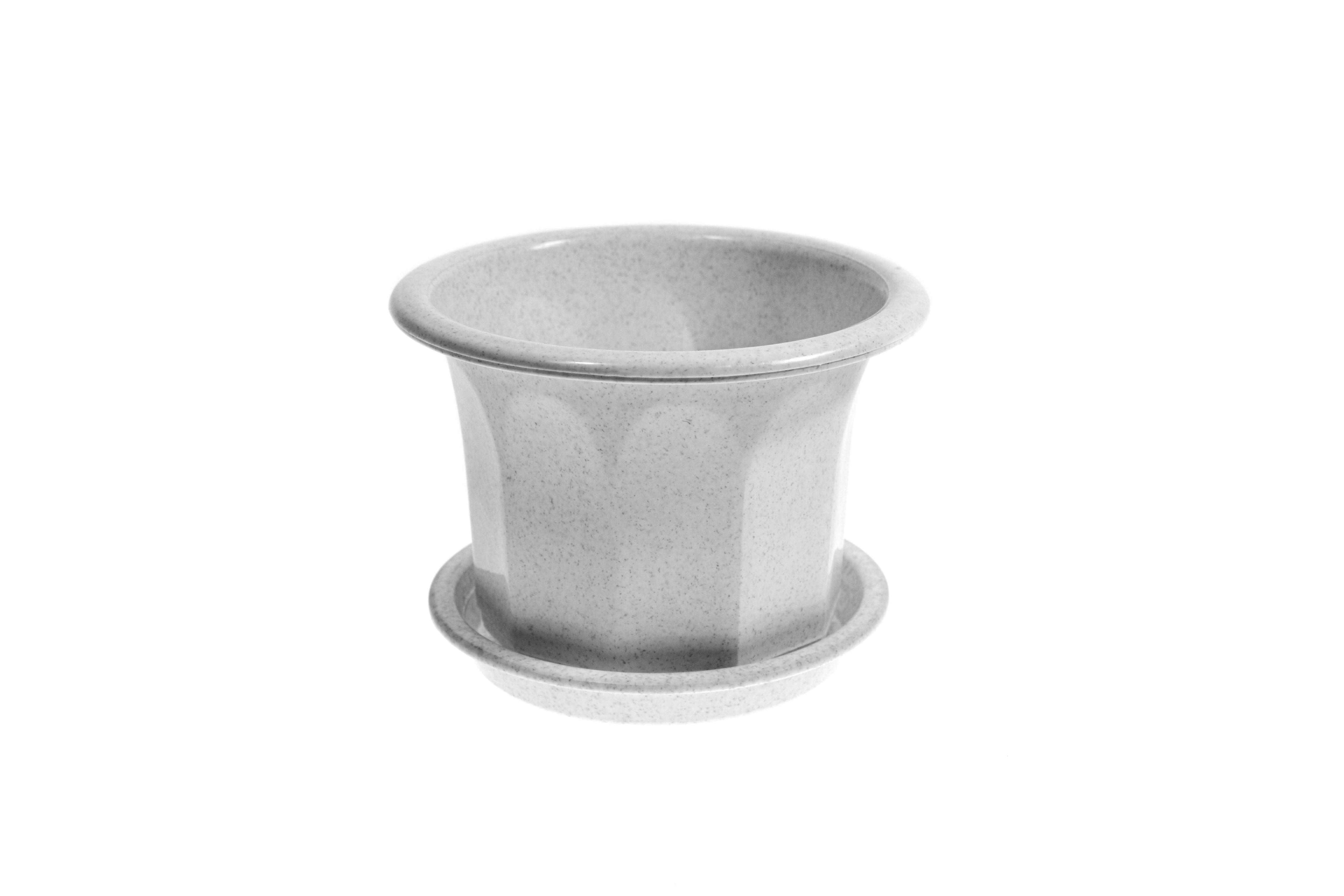 Горшок Тюльпан Ø 14x12 см 1 л Белый мрамор Горшок Тюльпан Ø 14x12 см 1 л Белый мрамор