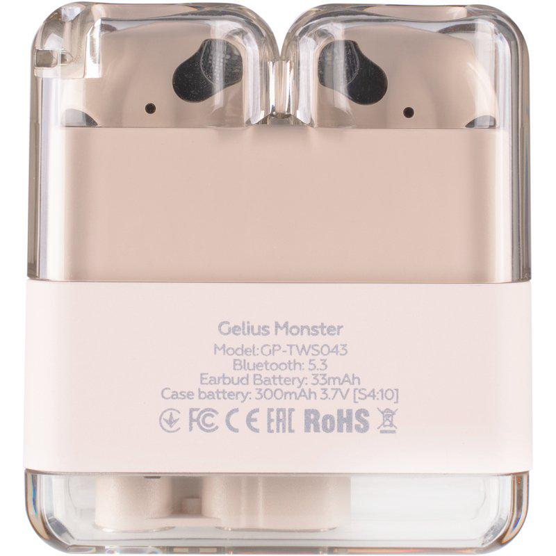 Наушники беспроводные TWS Gelius Monster GP-TWS043 Biege (99811) - фото 8 Наушники беспроводные TWS Gelius Monster GP-TWS043 Biege (99811) - фото 8