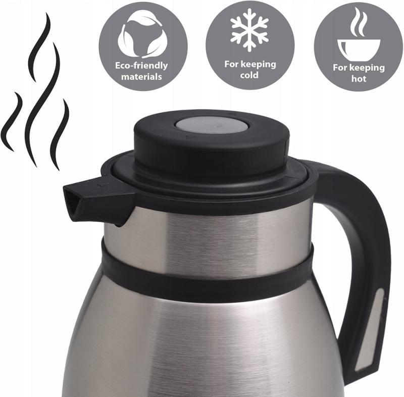 Термос-кувшин Kamille Конференция Silver с вакуумной стальной колбой 1500 мл - фото 4