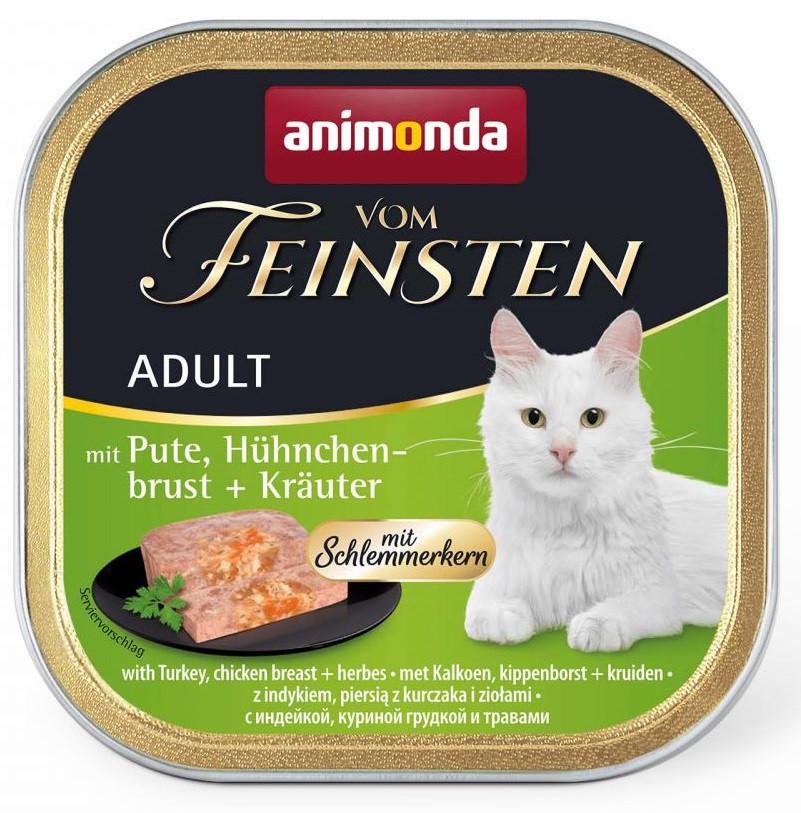 Корм влажный для кошек Animonda Vom Feinsten с индейкой/куриной грудкой и травами 100 г (1830807805)