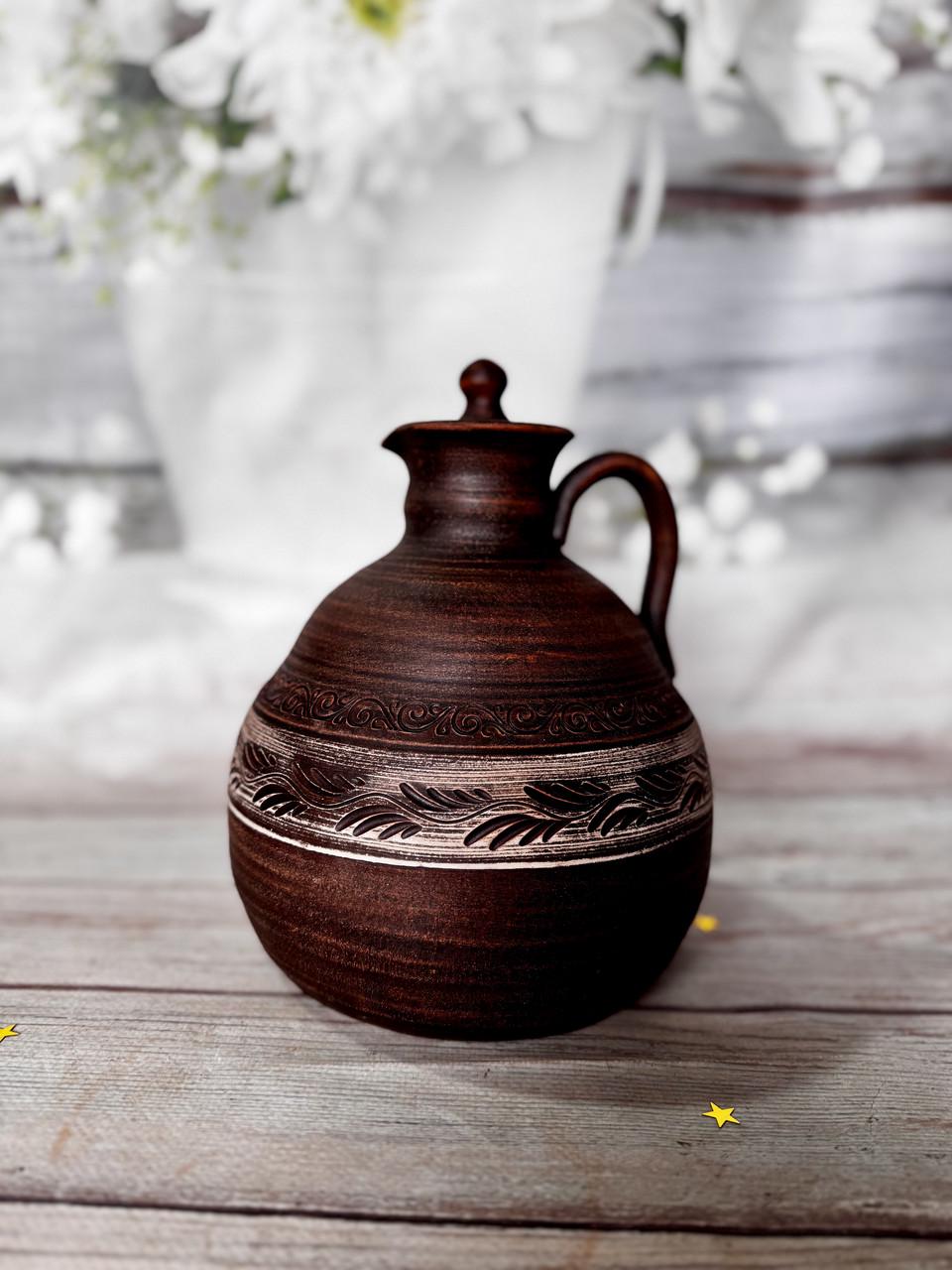 Глечик штоф універсальний з глини 2,5 л (2582423087) - фото 4 Глечик штоф універсальний з глини 2,5 л (2582423087) - фото 4