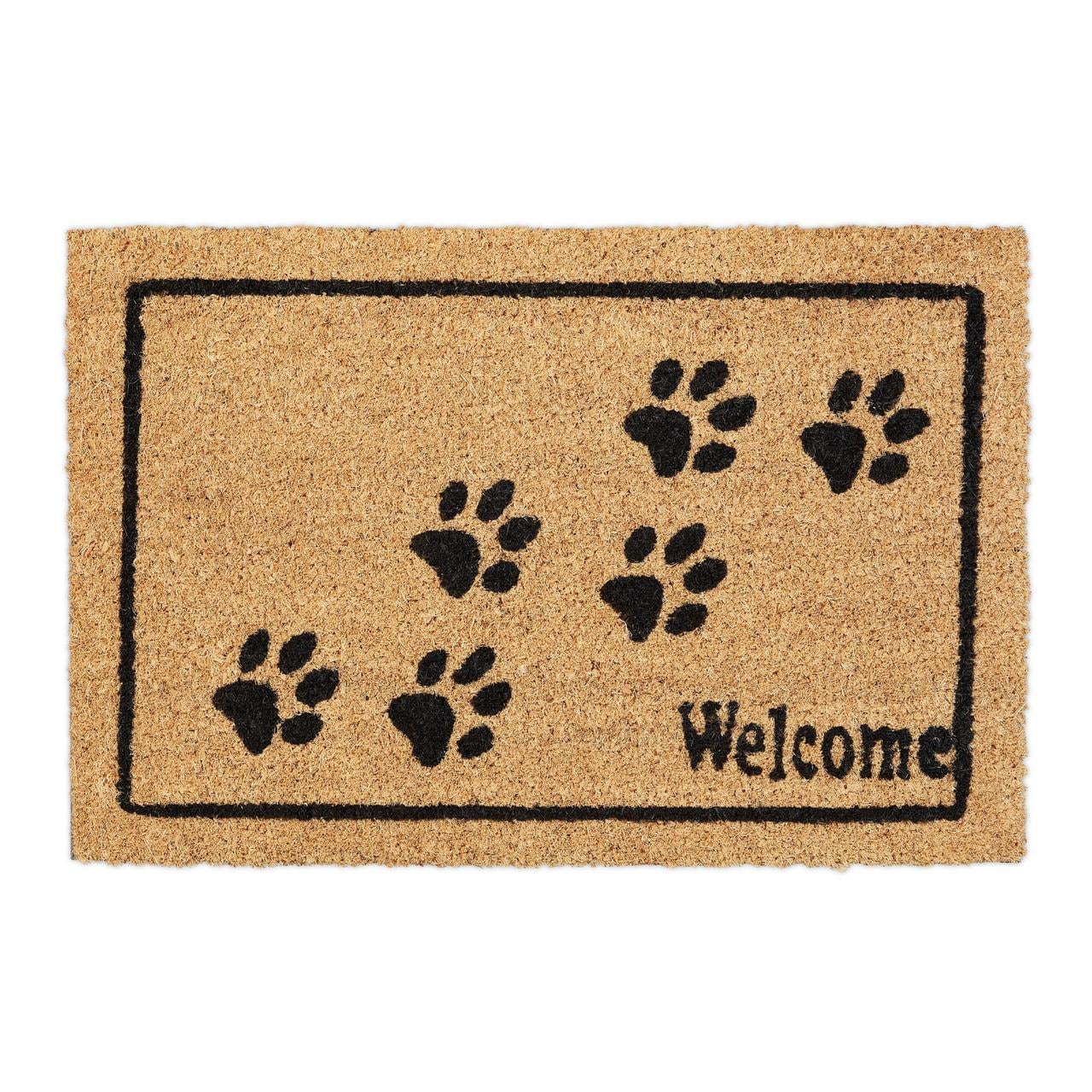Коврик Relaxdays Welcome с отпечатками лап из кокосового волокна 60x40 см (10038460) Коврик Relaxdays Welcome с отпечатками лап из кокосового волокна 60x40 см (10038460)